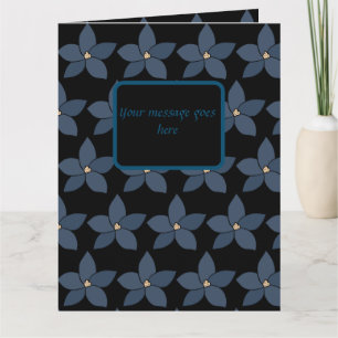 Cartão de cumprimentos com flores azuis deslumbran