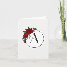 Cartão de Cumprimentos com Monograma - Letra A