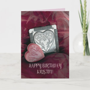 Cartão de Cumprimentos Cor-de-Rosa ANIVERSÁRIO per