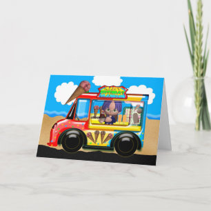 cartão de cumprimentos de aniversário do caminhão 
