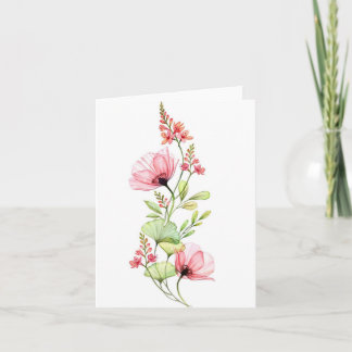Cartão de Cumprimentos de Aquarela Elegante de Flo