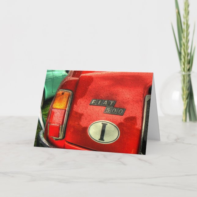 Cartão de cumprimentos de Fiat 500 (Frente)