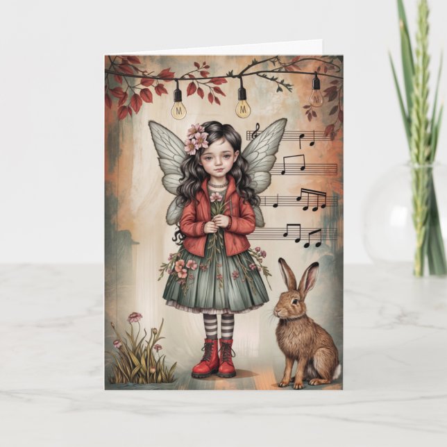 Cartão de Cumprimentos de Flor Caprichosa (Frente)