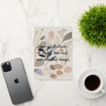 Cartão de Cumprimentos de Florais em Aquarela
