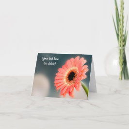 Cartão de Cumprimentos de Gerbera Rosa Única