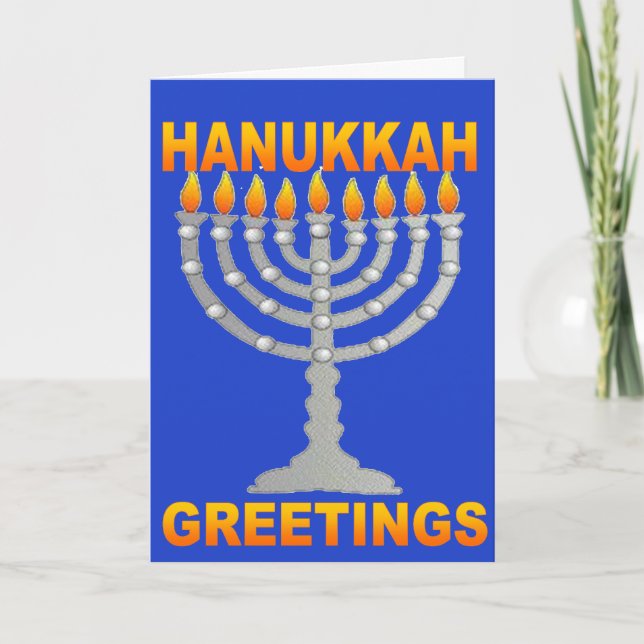 Cartão de CUMPRIMENTOS de HANUKKAH (Frente)
