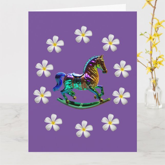 Cartão de Cumprimentos Doblado 22 x 28 cm Cavalo d (Flor Amarela)