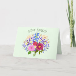 Cartão de Cumprimentos Doblado com Buquê de Flores