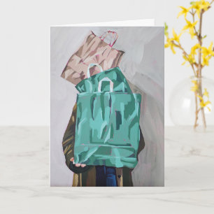 Cartão de Cumprimentos Dobrado em Branco Shopping 