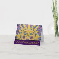 Cartão de Cumprimentos Dobrado Sol em um Dia de Ne