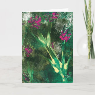 Cartão de cumprimentos em branco com Flores Cor-de