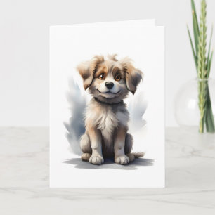 Cartão de Cumprimentos em Branco de Cachorrinho Fo
