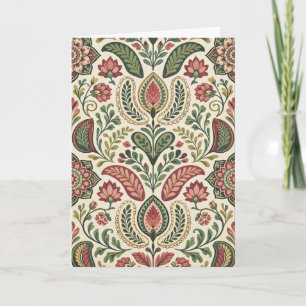 Cartão de Cumprimentos Floral Vintage Elegante  