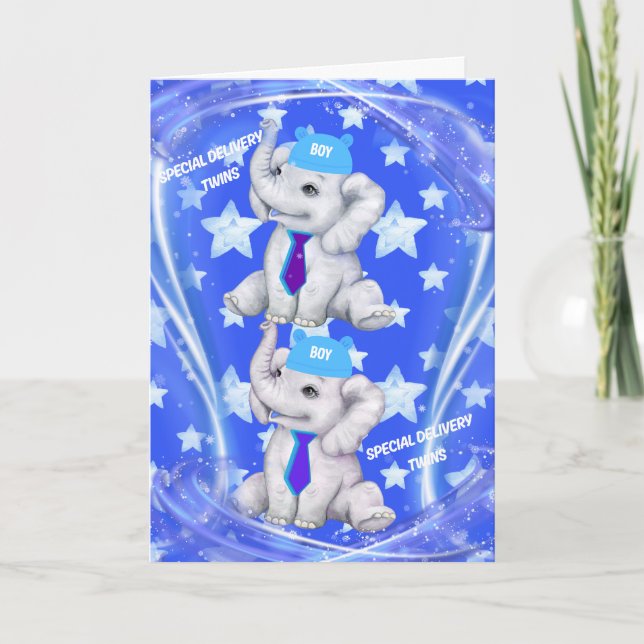 Cartão de Cumprimentos Gêmeos de Entrega Especial (Frente)