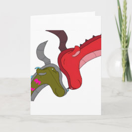 Cartão de Cumprimentos Momma & Baby Dragon em Bran