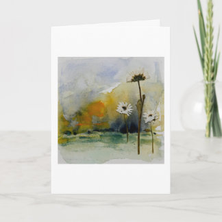 Cartão de Cumprimentos Paisagem Floral em Branco P