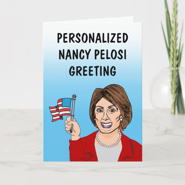 Cartão de Cumprimentos Personalizado Nancy Pelosi (Frente)