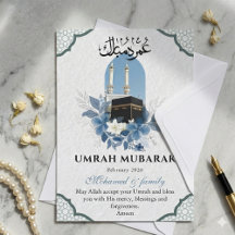 Cartão de Cumprimentos Personalizado Umrah Mubarak