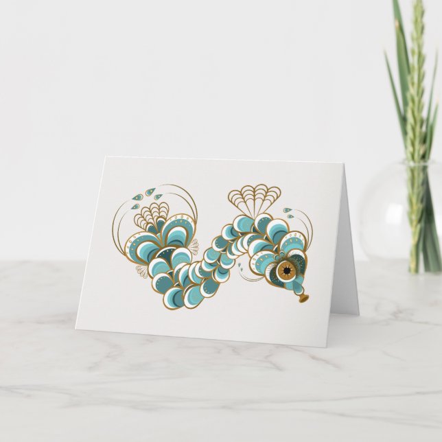 Cartão de Cumprimentos Quimera - Pavão Cavalo-Mari (Frente)