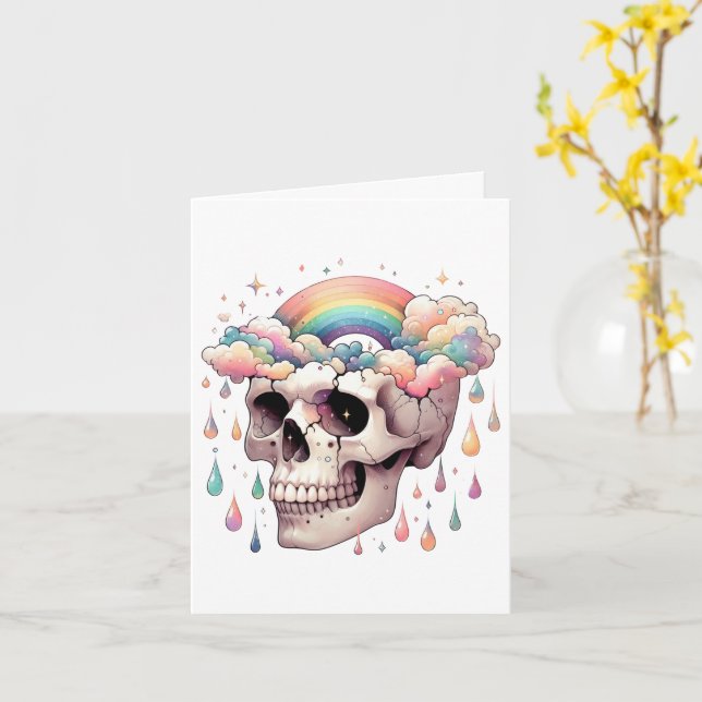 Cartão de Cumprimentos Sonhos Arco-íris (Em Branco (Flor Amarela)