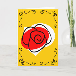 Cartão de cumprimentos vertical Spanish Rose Corne