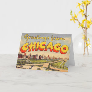 Cartão de Cumprimentos Vintage de Chicago