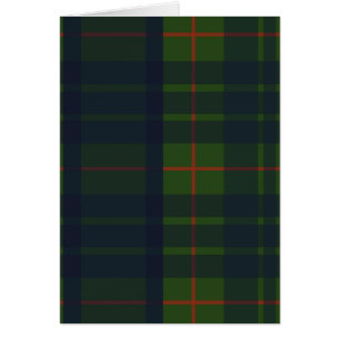 Cartão de Cumprimentos Xadrez Verde e Azul Tartan