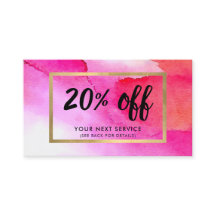 Cartão de Cupão de Desconto de Cores Aquáticas Ros