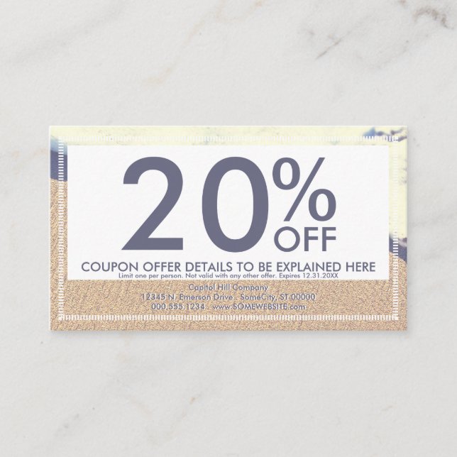 cartão de cupão de onda em cache (Frente)