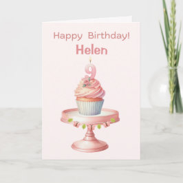 Cartão de Cupcake de aniversário personalizado