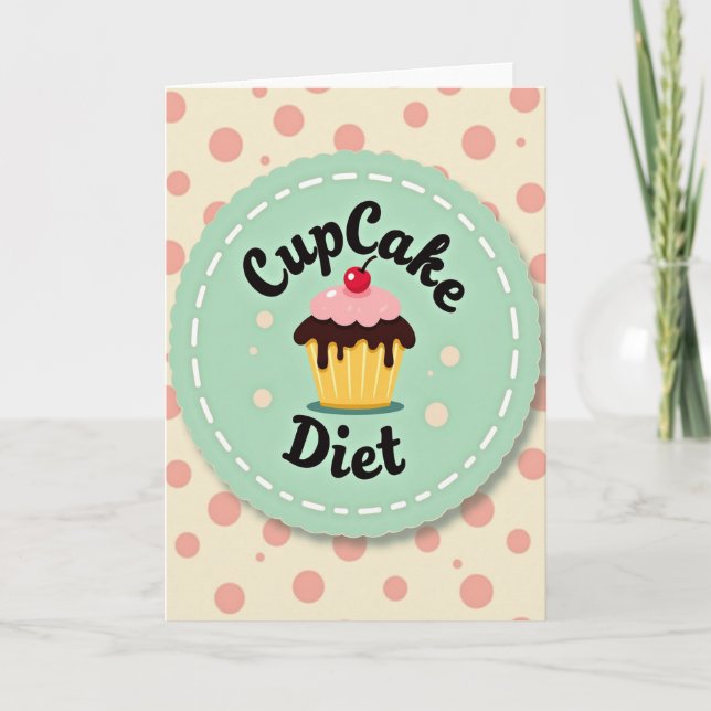 Cartão de Cupcake Retro Doce (Frente)