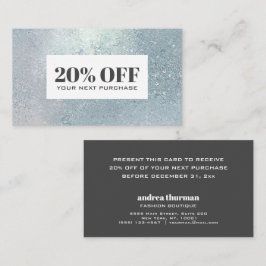 Cartão de cupom com desconto de pérola de vidro Cr