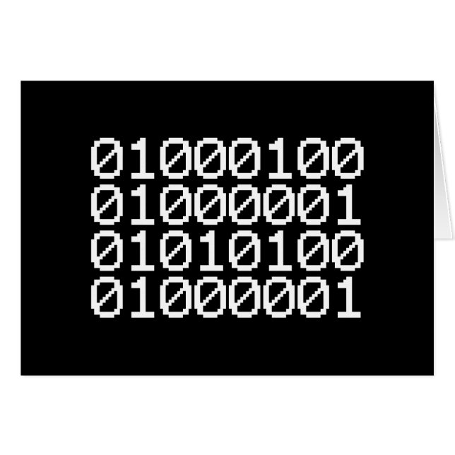 CARTÃO DE DADOS BINÁRIO (Frente Horizontal)