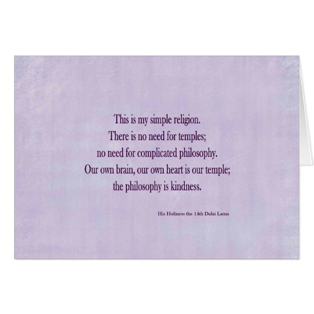 Cartão de Dalai Lama (Frente Horizontal)