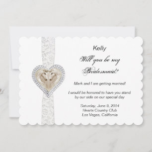 Cartão de Dama de Honra de Casamento de Unicórnio 