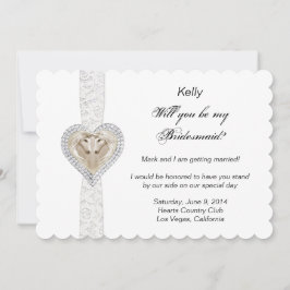 Cartão de Dama de Honra de Casamento Unicórnio e R