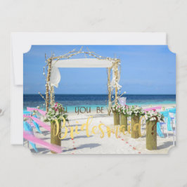 Cartão de Dama de Honra Floral Beach Arbor