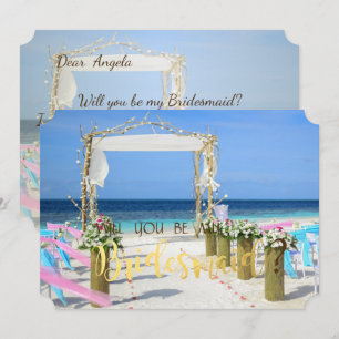Cartão de Dama de Honra Floral Beach Arbor