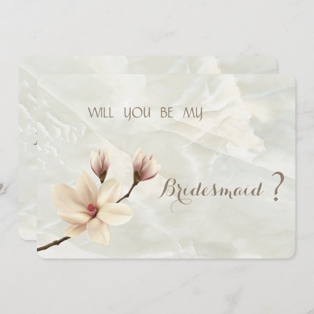 Cartão de Dama de Honra Magnólia Chic Elegante (Frente/Verso)