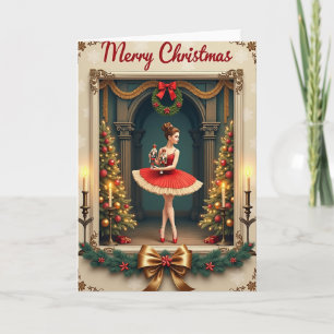 Cartão de Dançarina de Natal Ornamentado