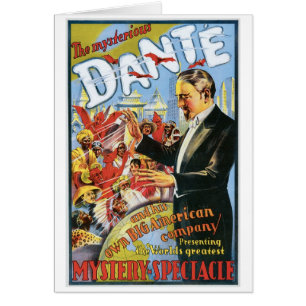 Cartão ~ de Dante o ato mágico do vintage misterioso do
