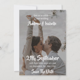 Cartão de data de casamento com foto personalizada