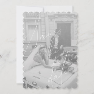 Cartão de data de salvamento com roteiro minimalis