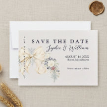 Cartão de Data de Salvamento de Casamento Floral d