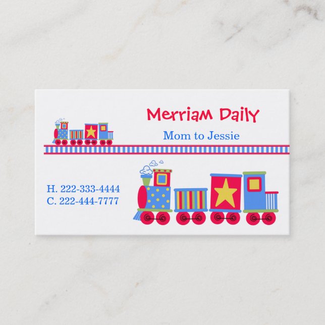 Cartão de data do jogo das mamães do trem (Frente)