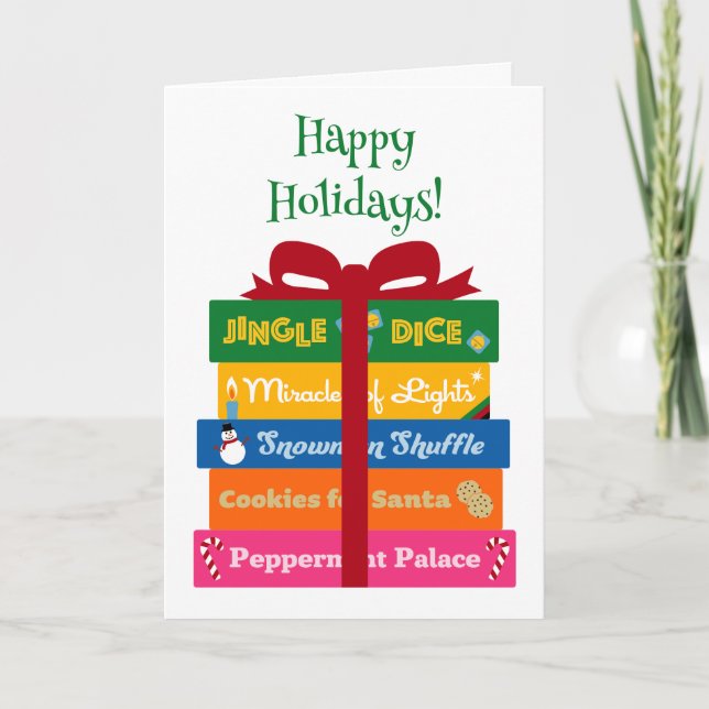 Cartão de Dê-me Jogos para as Festas (Frente)