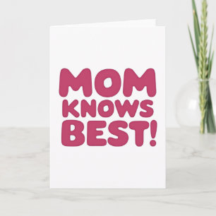 Cartão de declaração Fuchsia Mom Knows Best