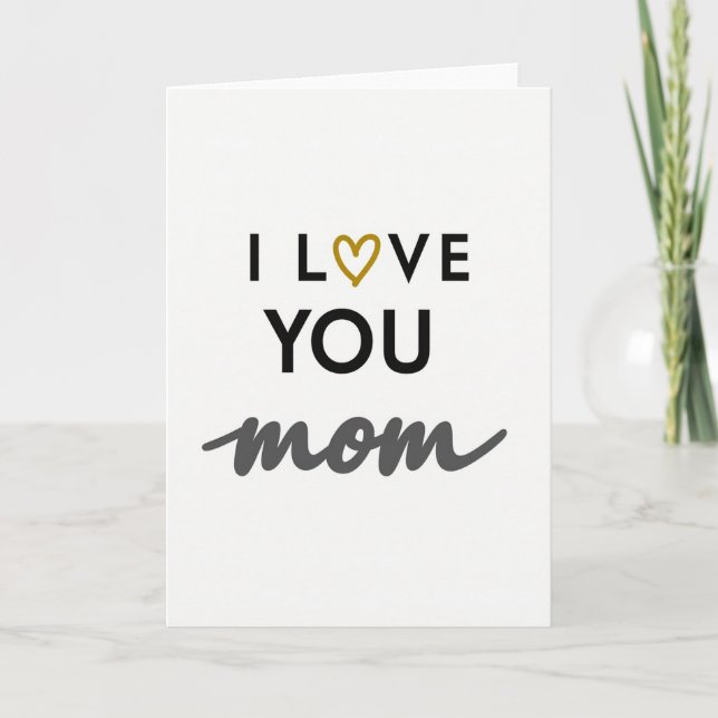 Cartão de Declaração Simples Eu Te Amo Mãe (Frente)
