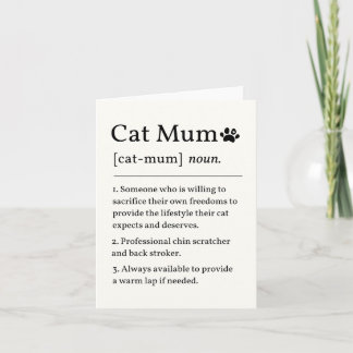 Cartão de Definição de Mãe de Gato