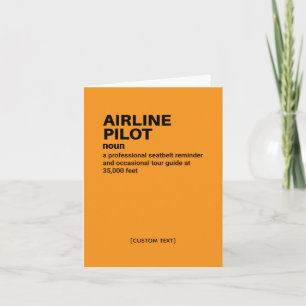 Cartão de Definição de Trabalho Funny Piloto de Ae